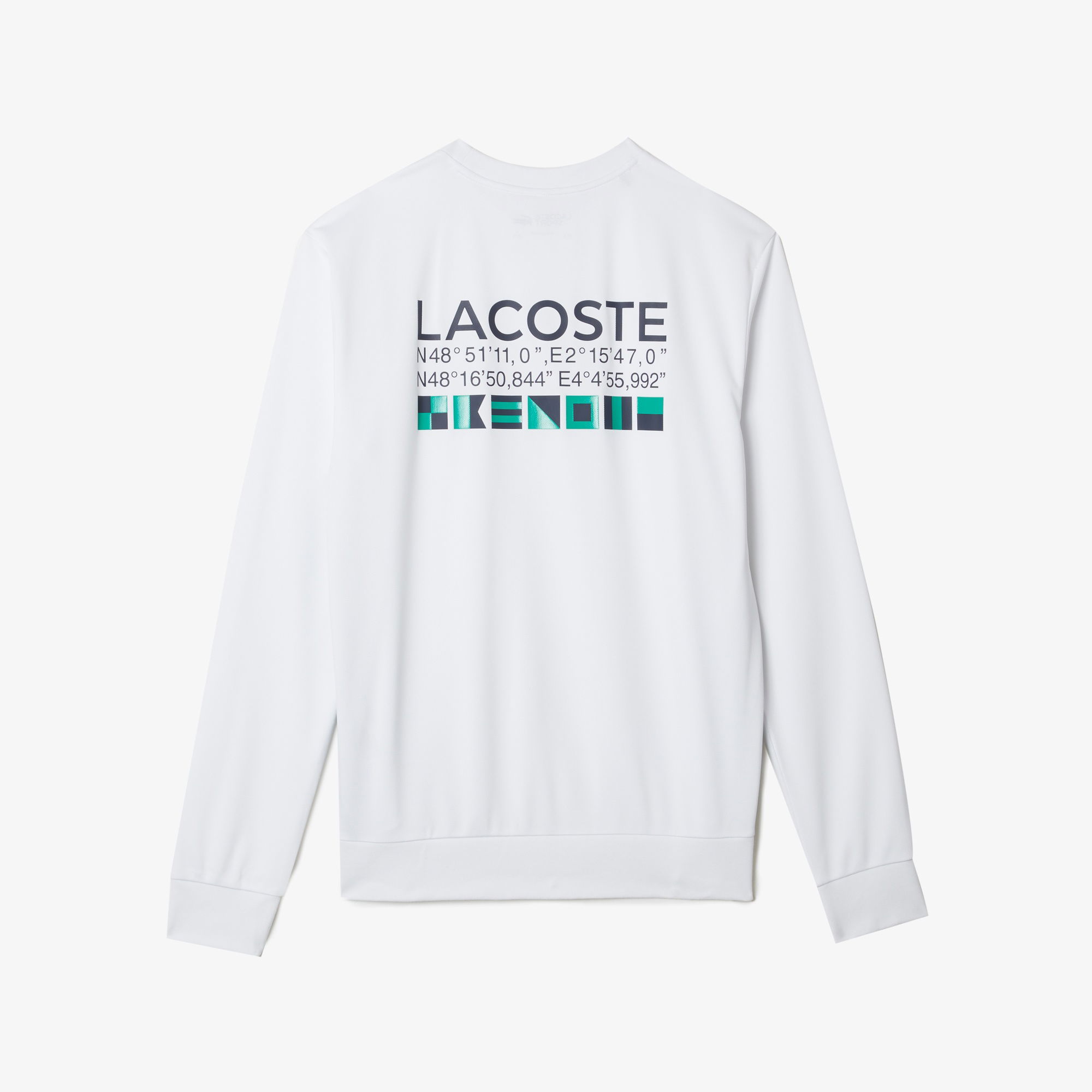 Lacoste SPORT Erkek Classic Fit Bisiklet Yaka Baskılı Beyaz Sweatshirt