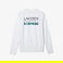 Lacoste SPORT Erkek Classic Fit Bisiklet Yaka Baskılı Beyaz Sweatshirt
