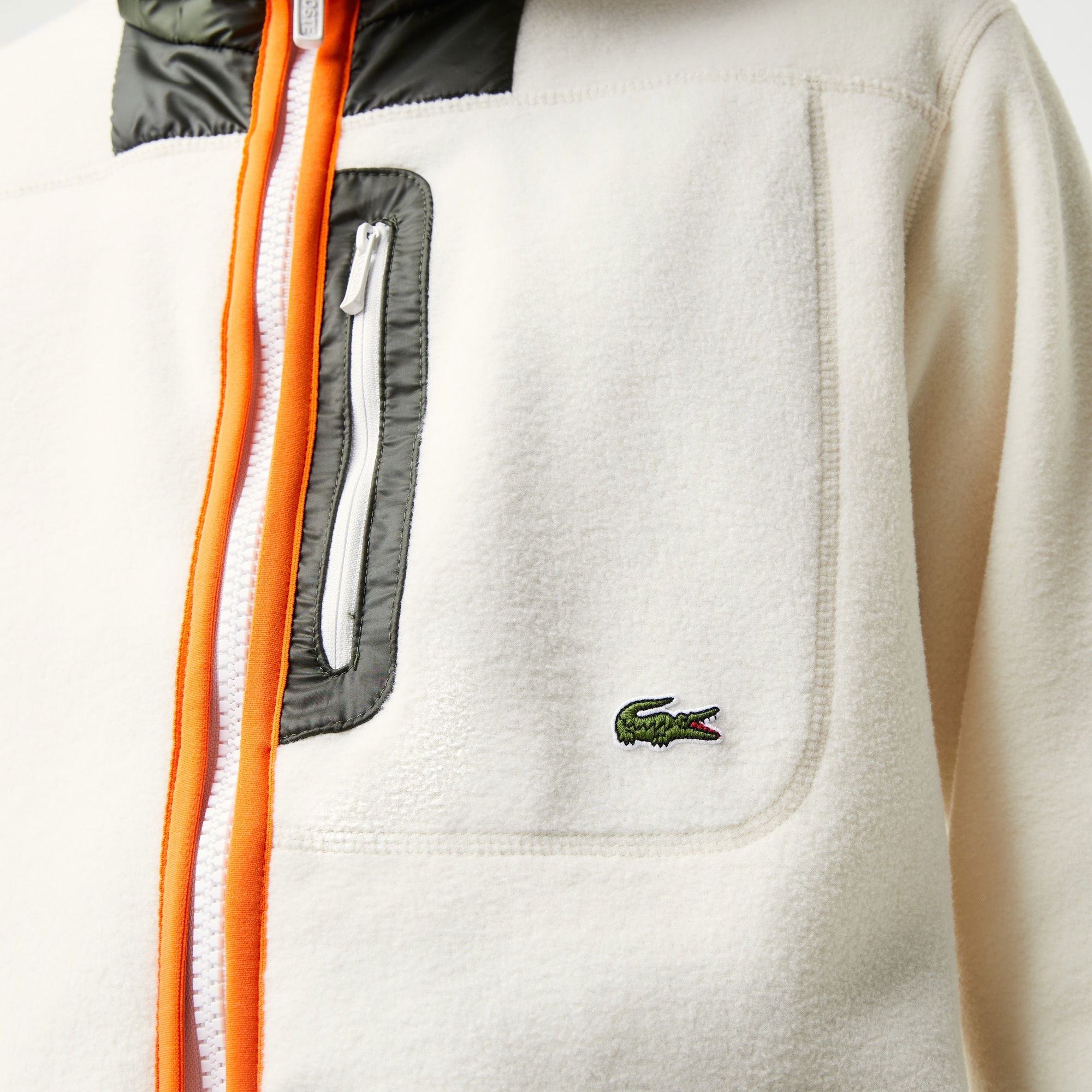 Lacoste Erkek Relaxed Fit Fermuarlı Beyaz Sweatshirt