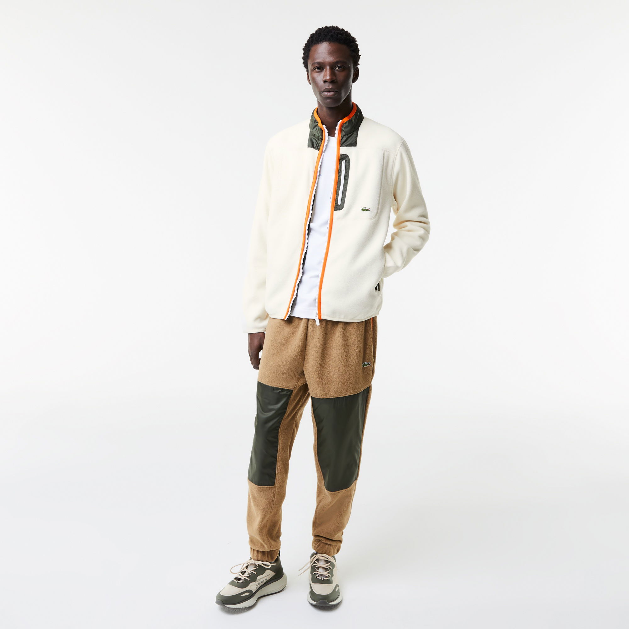 Lacoste Erkek Relaxed Fit Fermuarlı Beyaz Sweatshirt