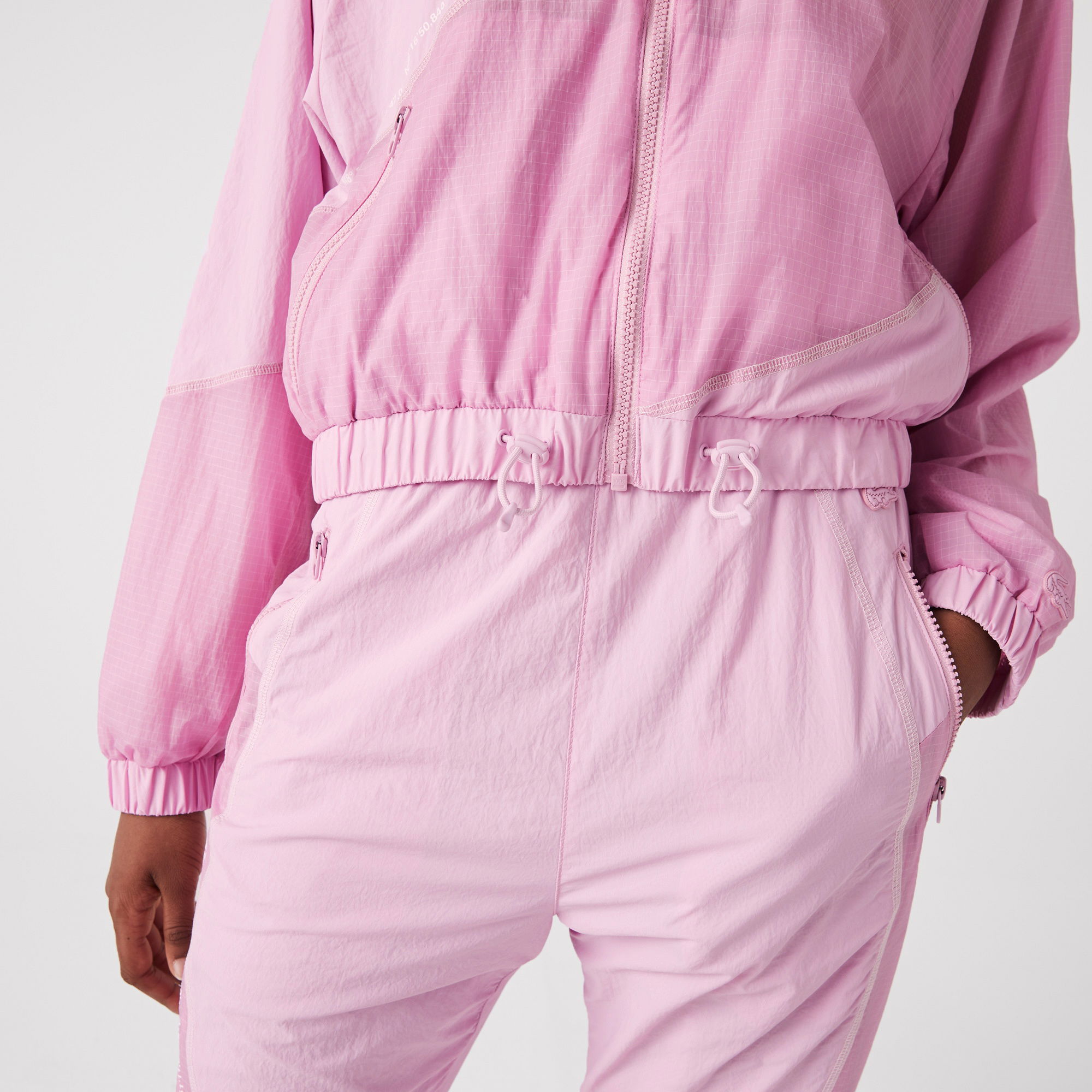 Lacoste Active Kadın Dik Yaka Baskılı Pembe Mont