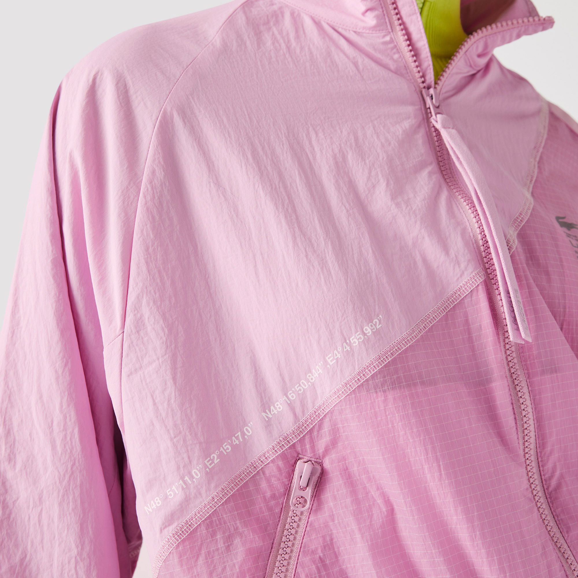 Lacoste Active Kadın Dik Yaka Baskılı Pembe Mont