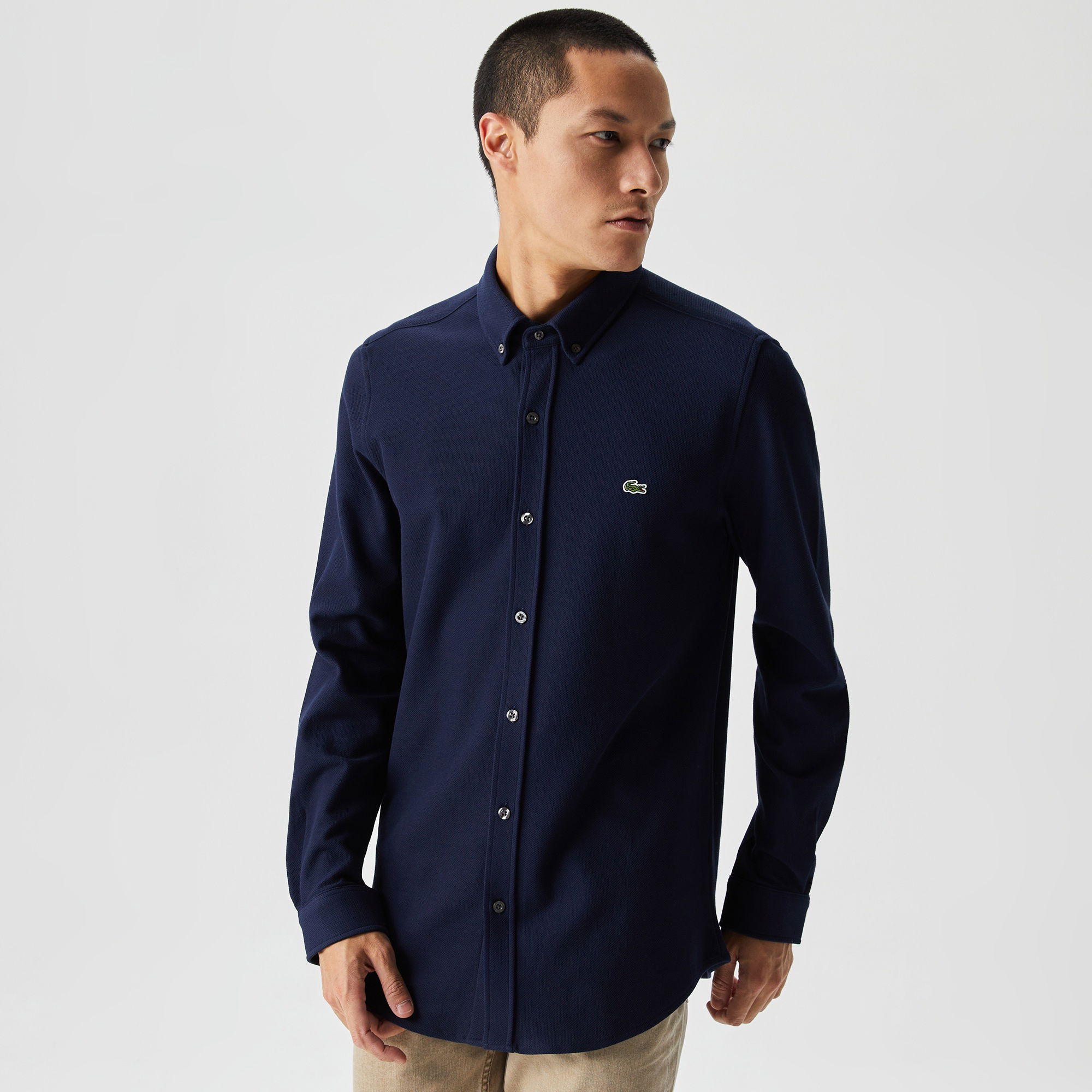 Lacoste Erkek Slim Fit Lacivert Gömlek