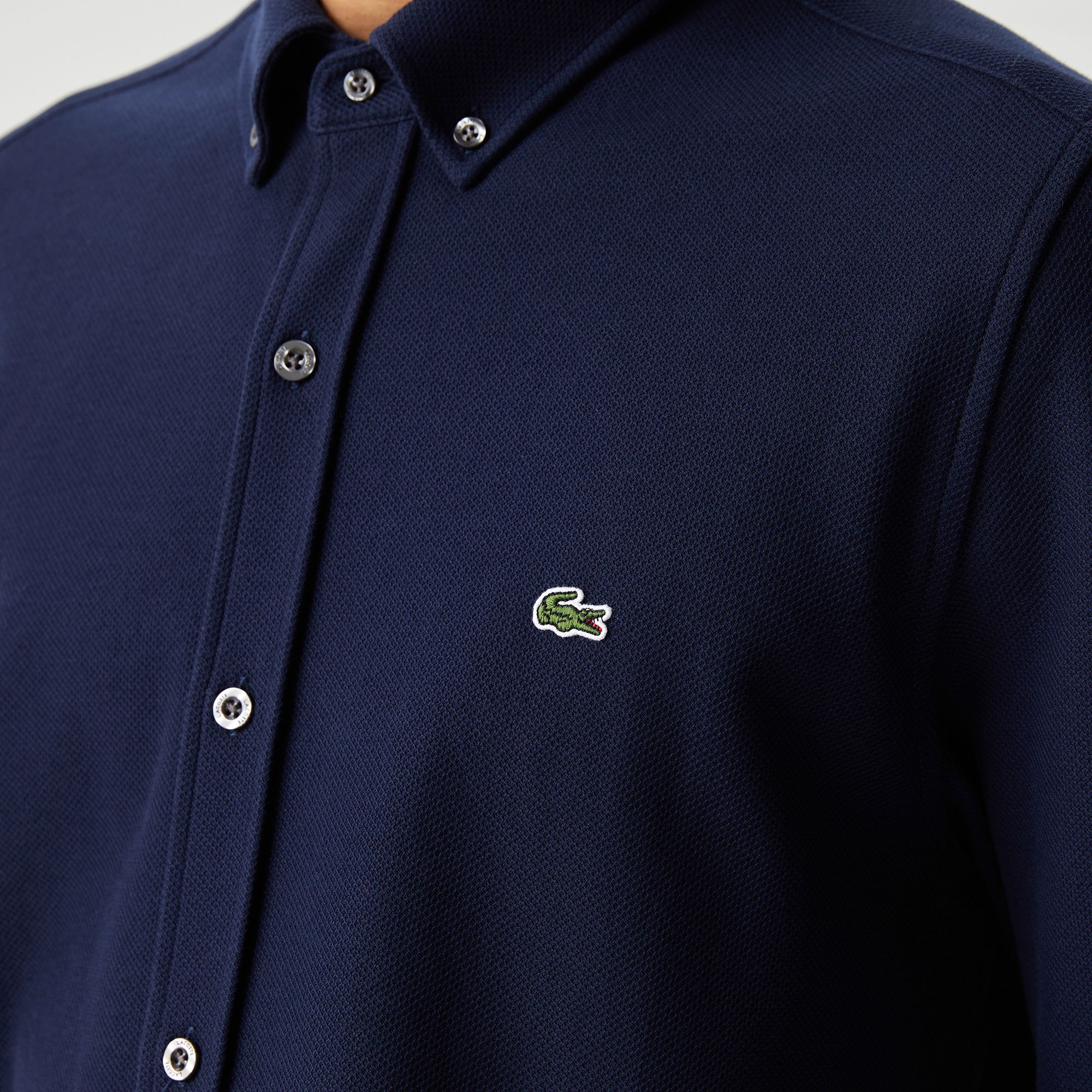 Lacoste Erkek Slim Fit Lacivert Gömlek