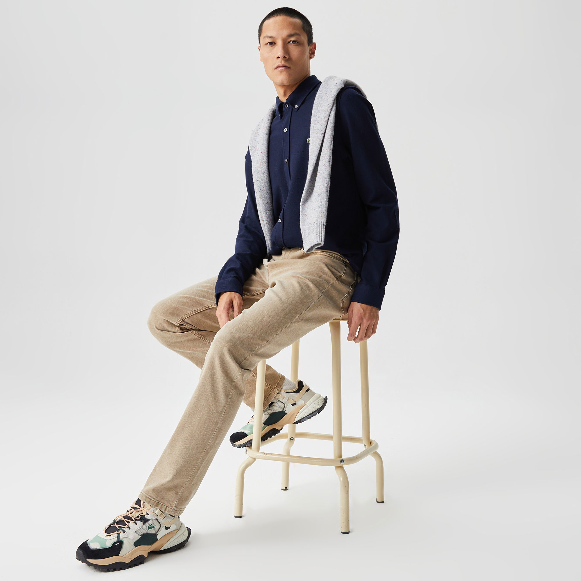 Lacoste Erkek Slim Fit Lacivert Gömlek