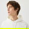 Lacoste Unisex Relaxed Fit Kapüşonlu Baskılı Beyaz Sweatshirt