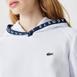 Lacoste Sport Kadın Kapüşonlu Beyaz Sweatshirt