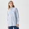 Lacoste Kadın Oversize Uzun Kollu Çizgili Mavi Gömlek