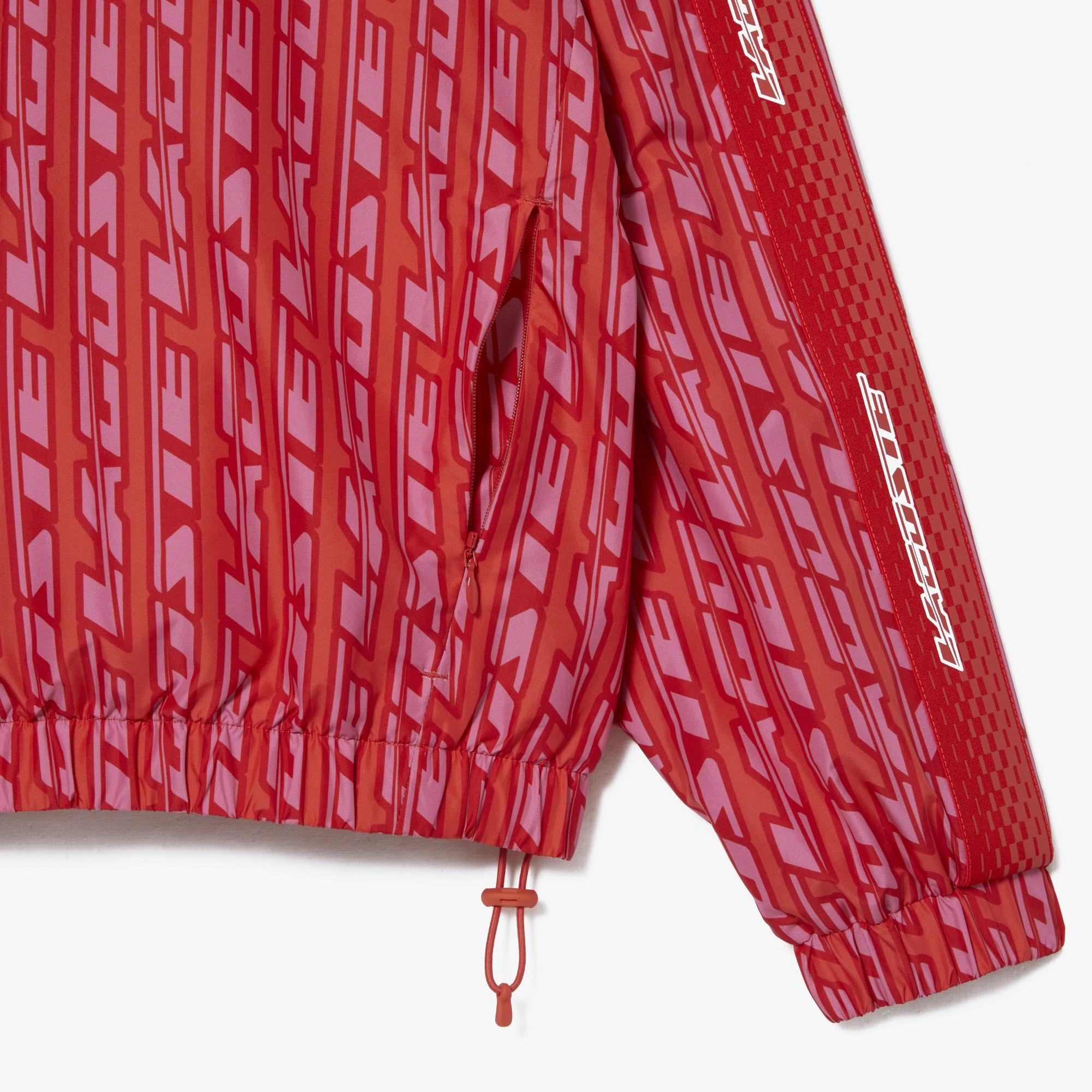 Lacoste Active Kadın Kapüşonlu Baskılı Kırmızı Ceket