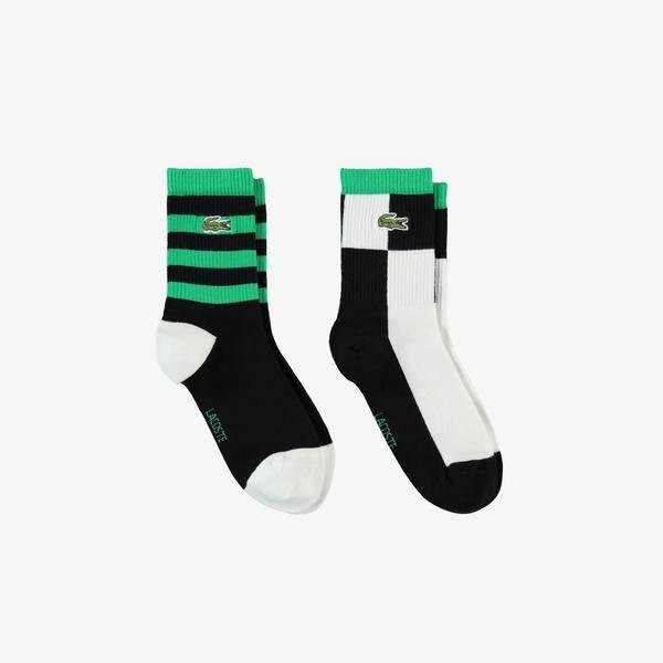 Lacoste Unisex Renk Bloklu Siyah Çorap