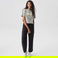 Lacoste Kadın Crop Fit Bisiklet Yaka Baskılı Yeşil T-Shirt