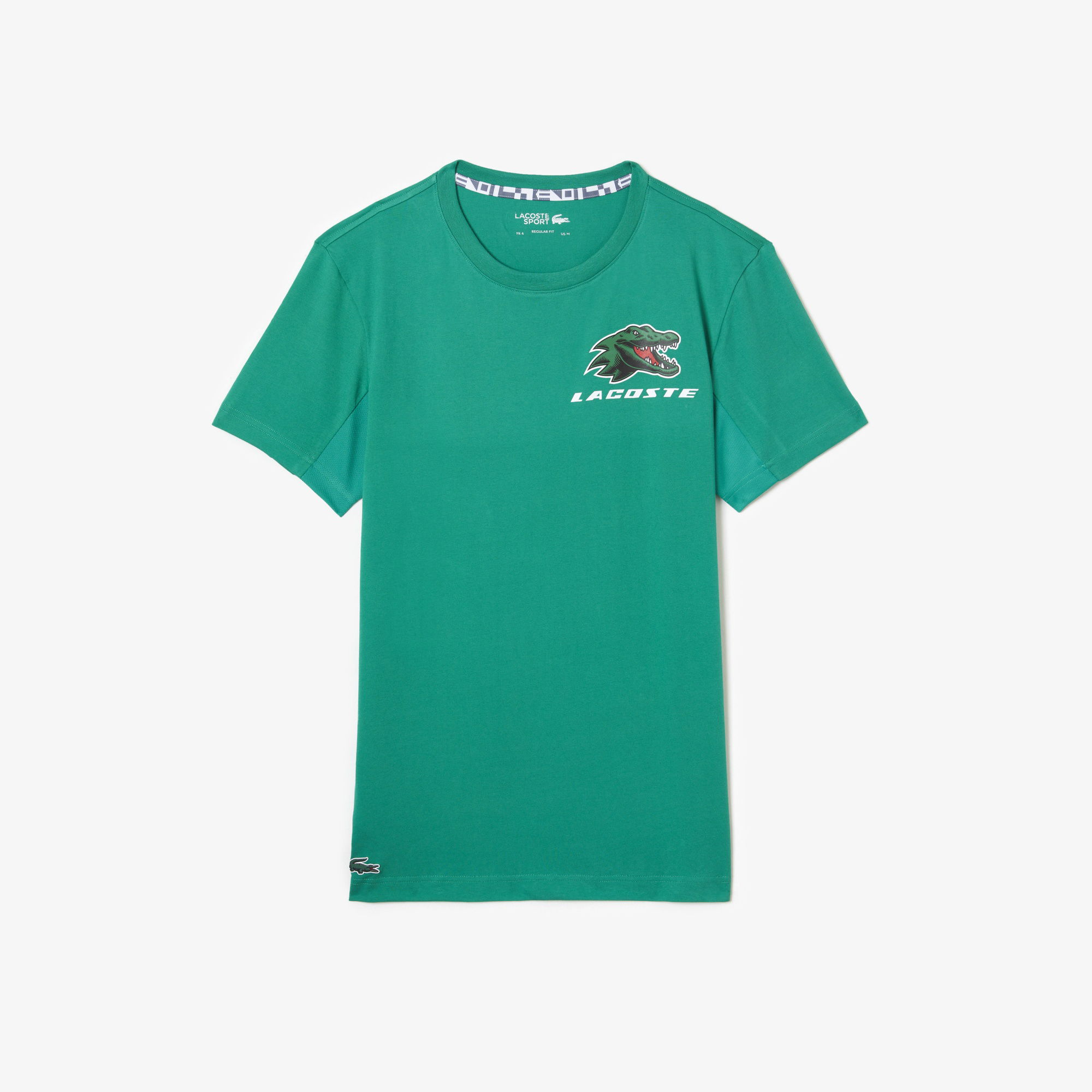 Lacoste SPORT Erkek Regular Fit Bisiklet Yaka Baskılı Yeşil T-Shirt
