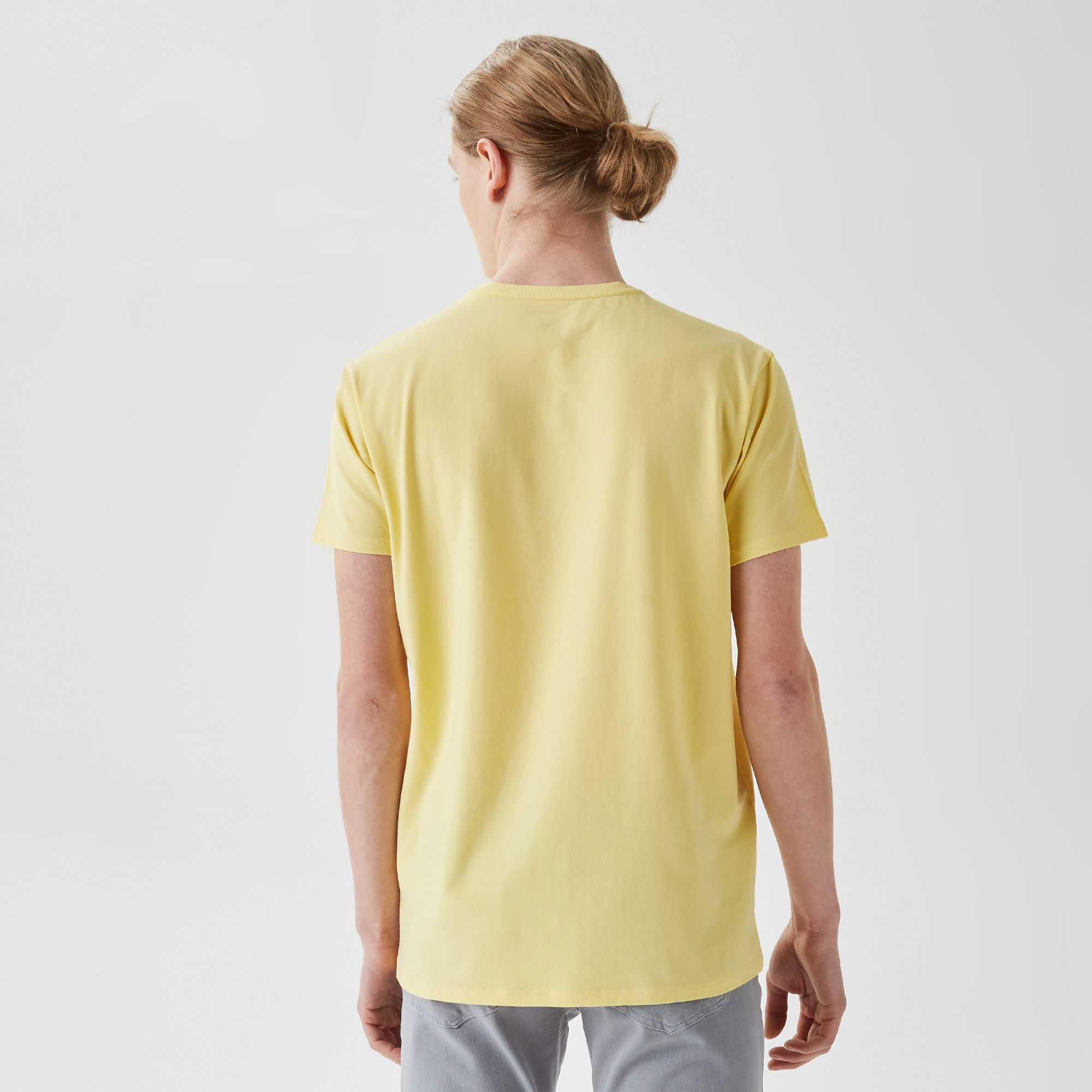 Lacoste Erkek Slim Fit Bisiklet Yaka Sarı T-Shirt