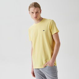 Lacoste Erkek Slim Fit Bisiklet Yaka Sarı T-Shirt Sarı