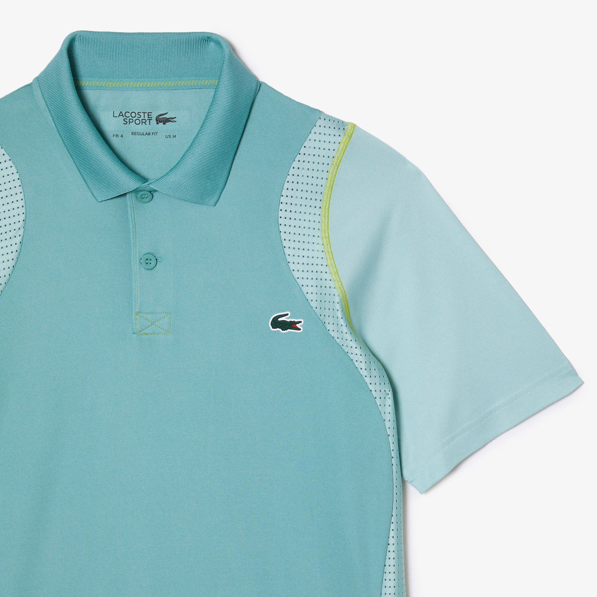 Lacoste SPORT Erkek Regular Fit Renk Bloklu Yeşil Polo