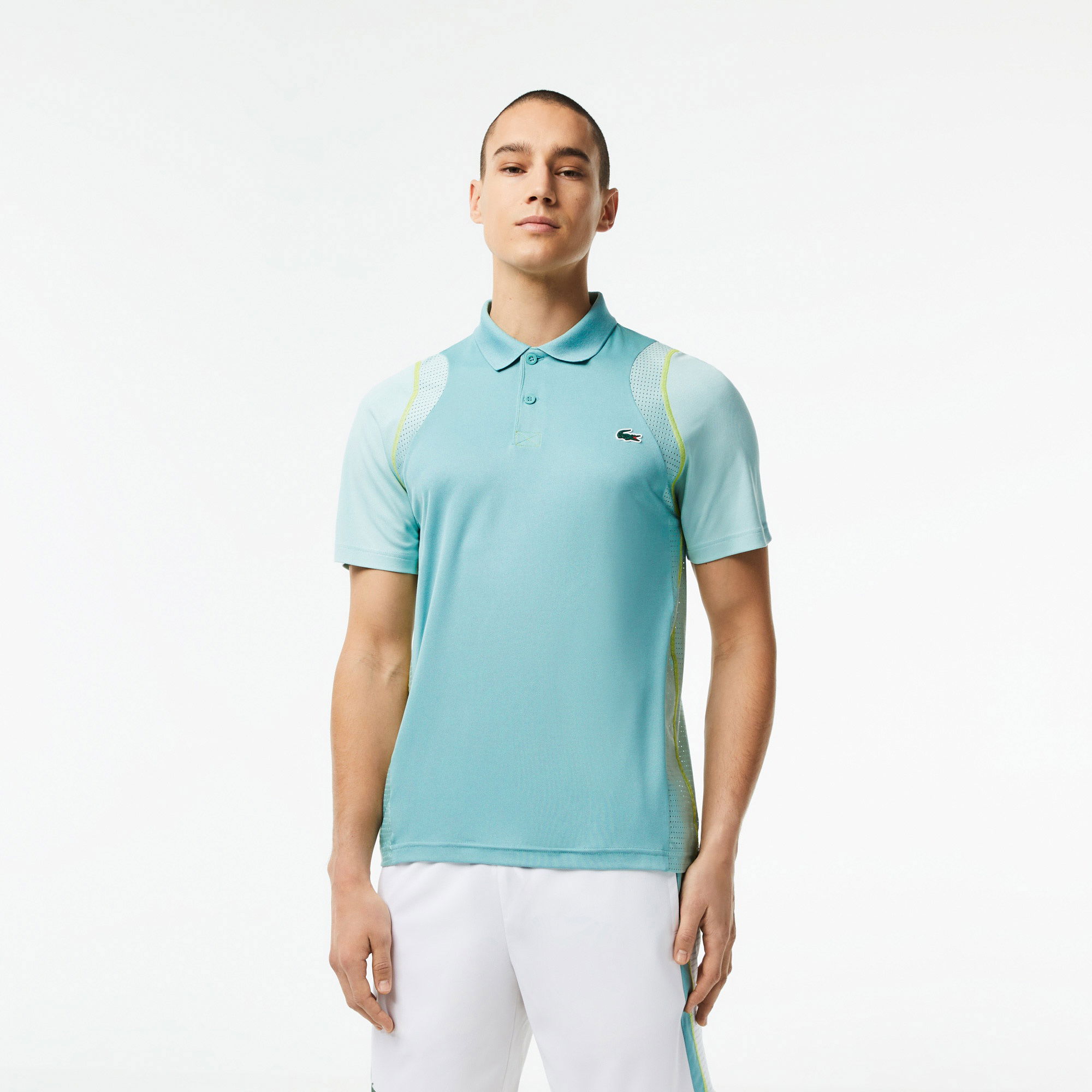 Lacoste SPORT Erkek Regular Fit Renk Bloklu Yeşil Polo