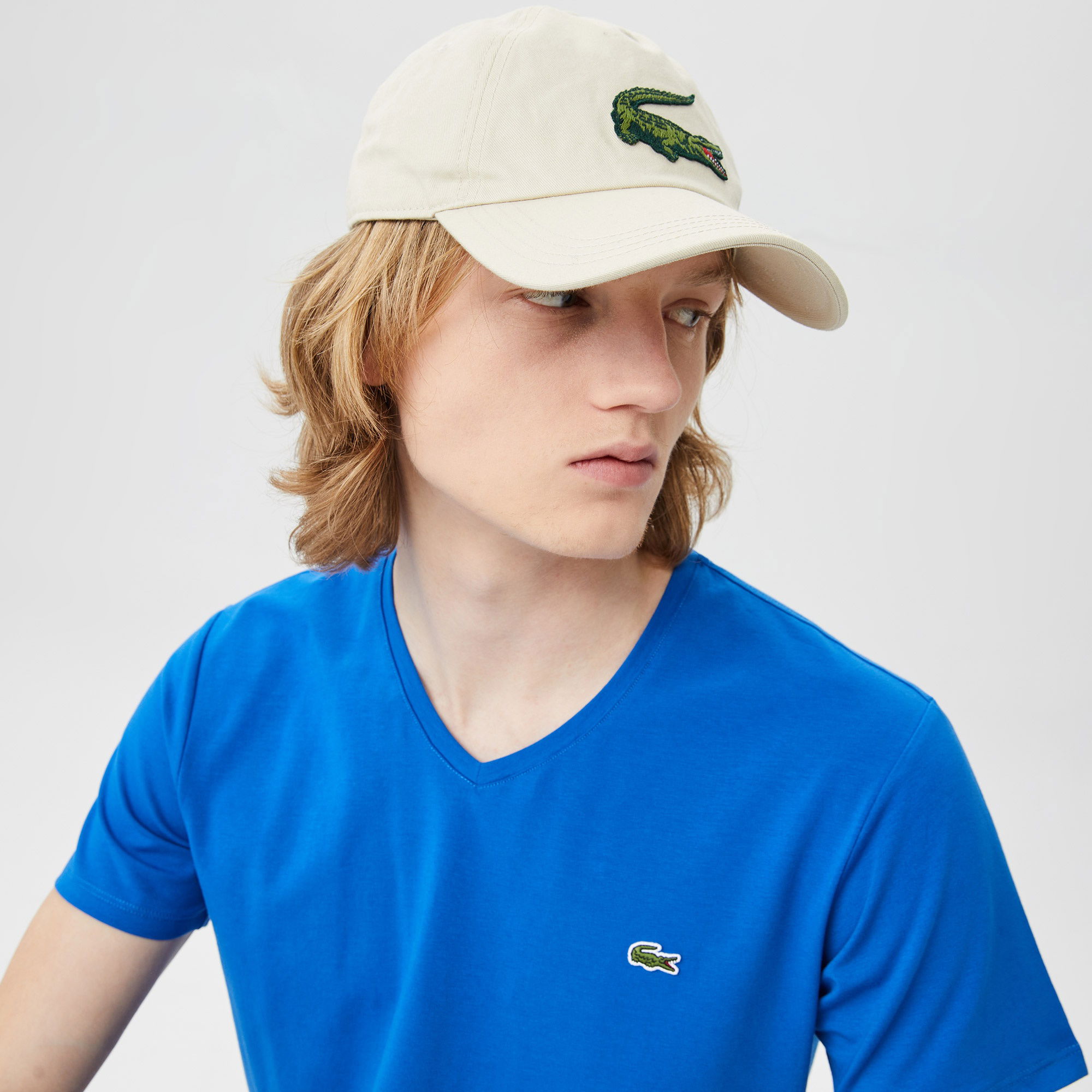 Lacoste Erkek Slim Fit V Yaka Lacivert T-Shirt