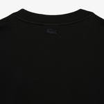 Lacoste x Netflix Erkek Relaxed Fit Bisiklet Yaka Baskılı Siyah T-Shirt
