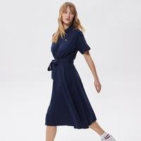 Lacoste Kadın Flare Fit Polo Yaka Lacivert Elbise166