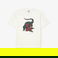 Lacoste x Netflix Erkek Relaxed Fit Bisiklet Yaka Baskılı Beyaz T-Shirt