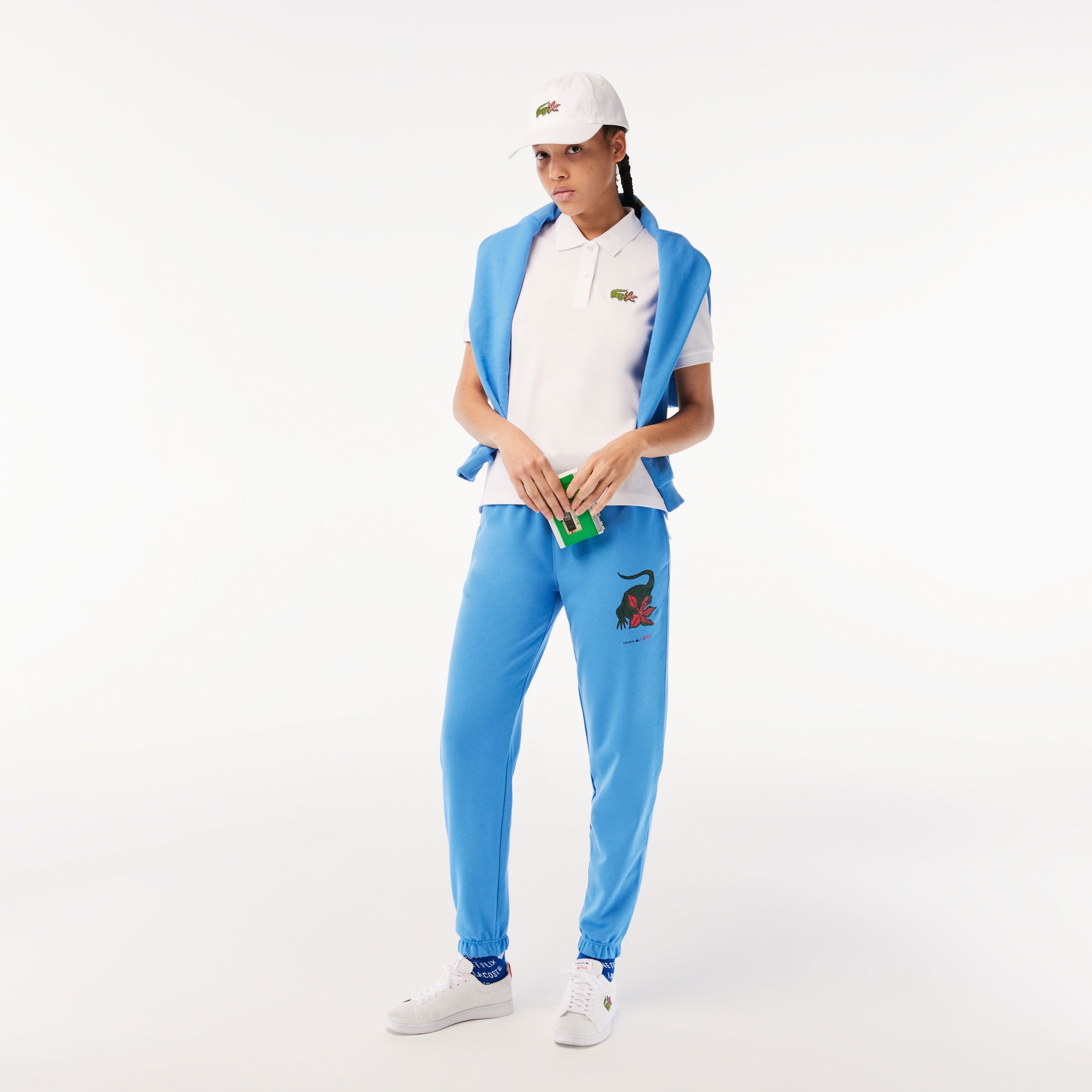 Lacoste x Netflix Carnaby Piquée Kadın Beyaz Sneaker