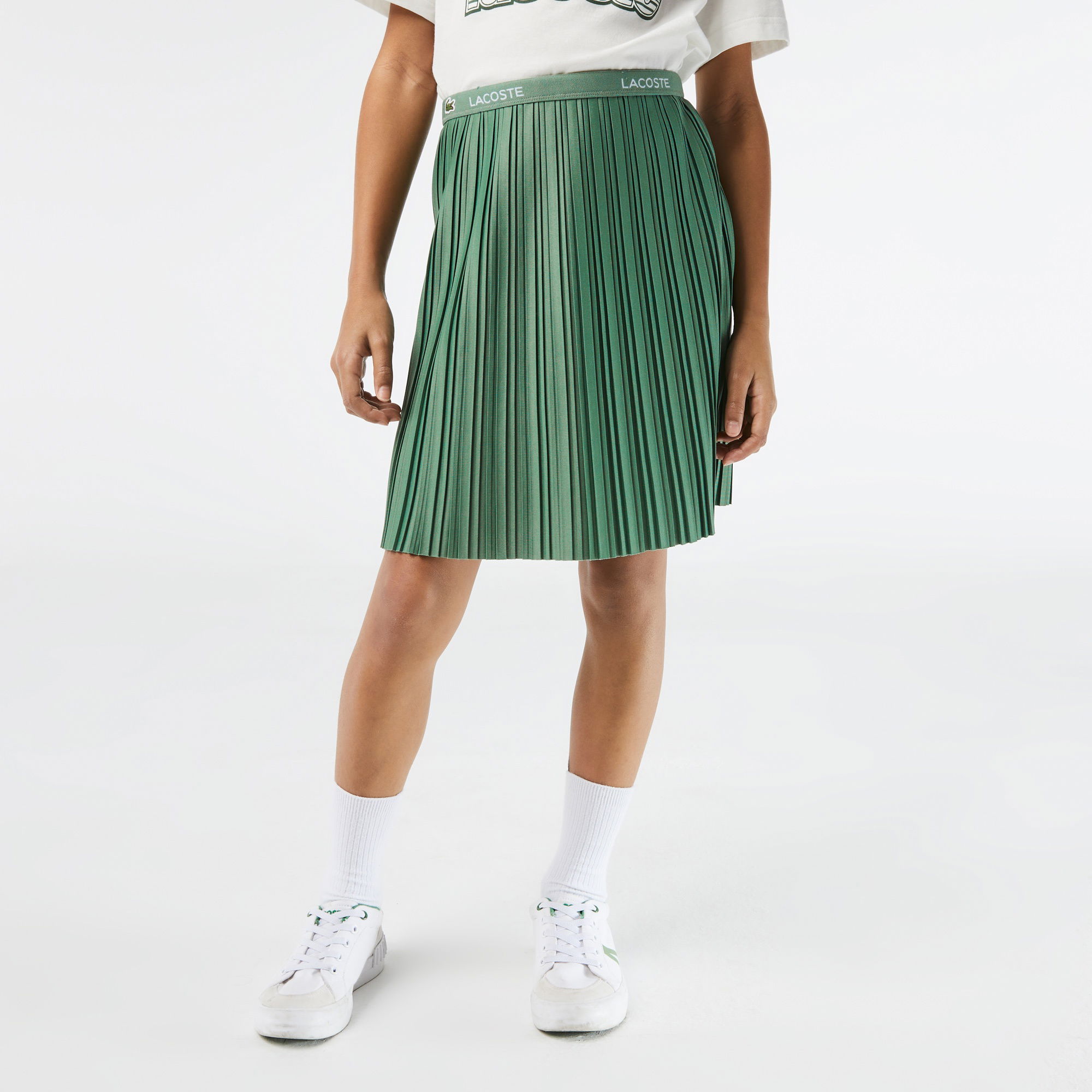 Lacoste x Netflix Kız Çocuk Pileli Yeşil Etek