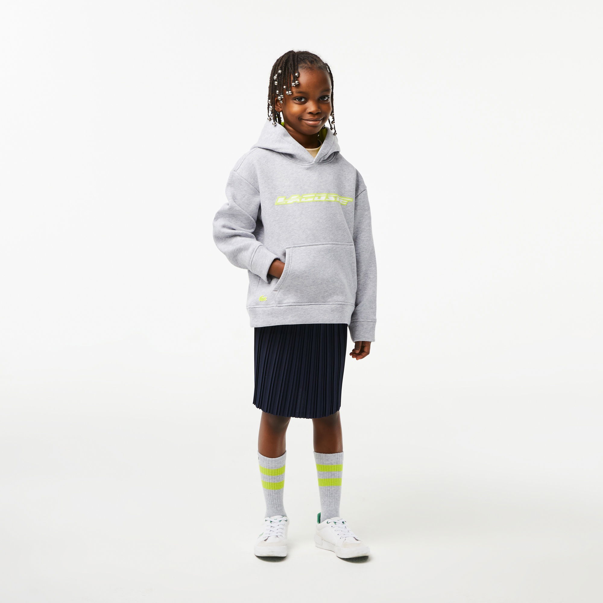 Lacoste x Netflix Kız Çocuk Pileli Lacivert Etek