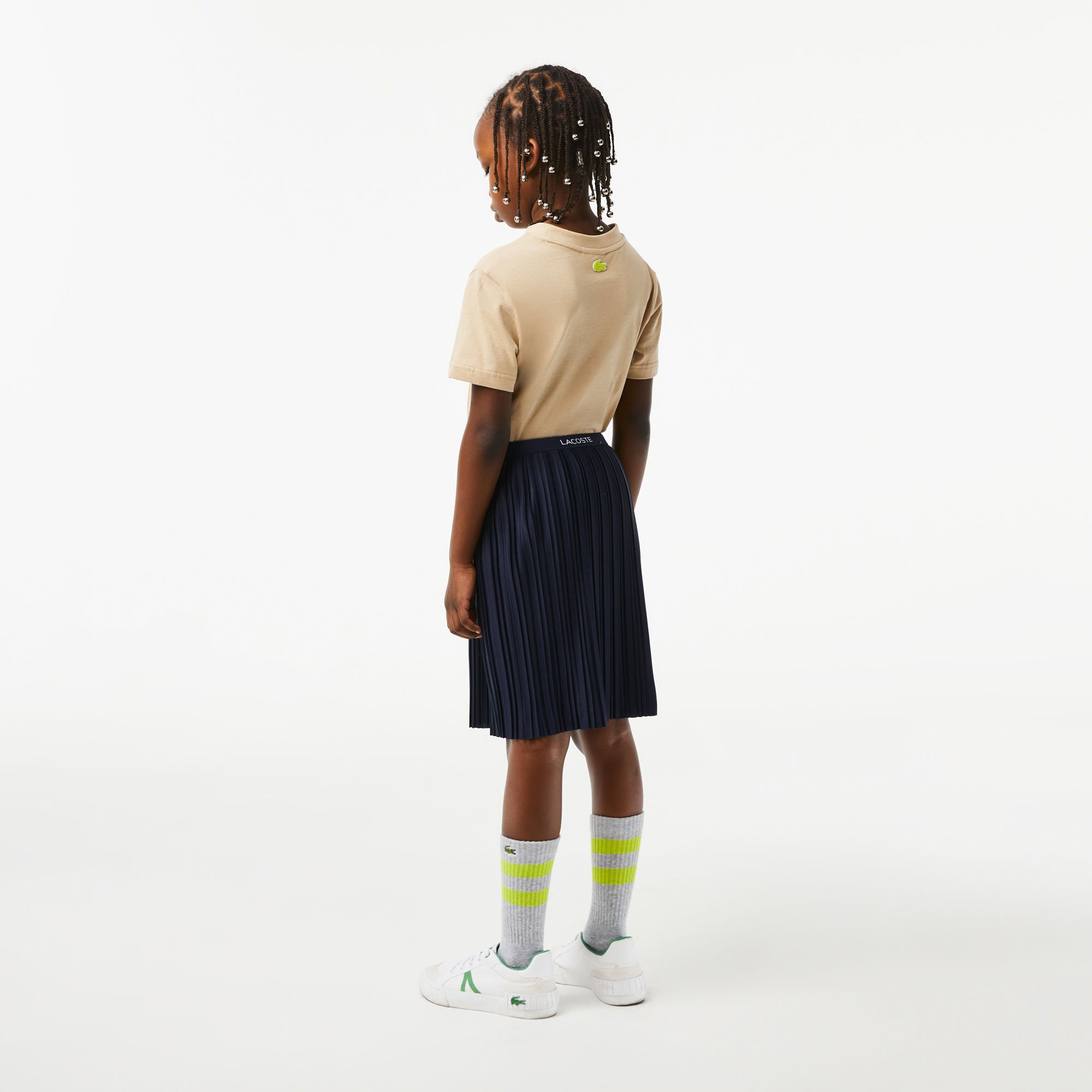 Lacoste x Netflix Kız Çocuk Pileli Lacivert Etek