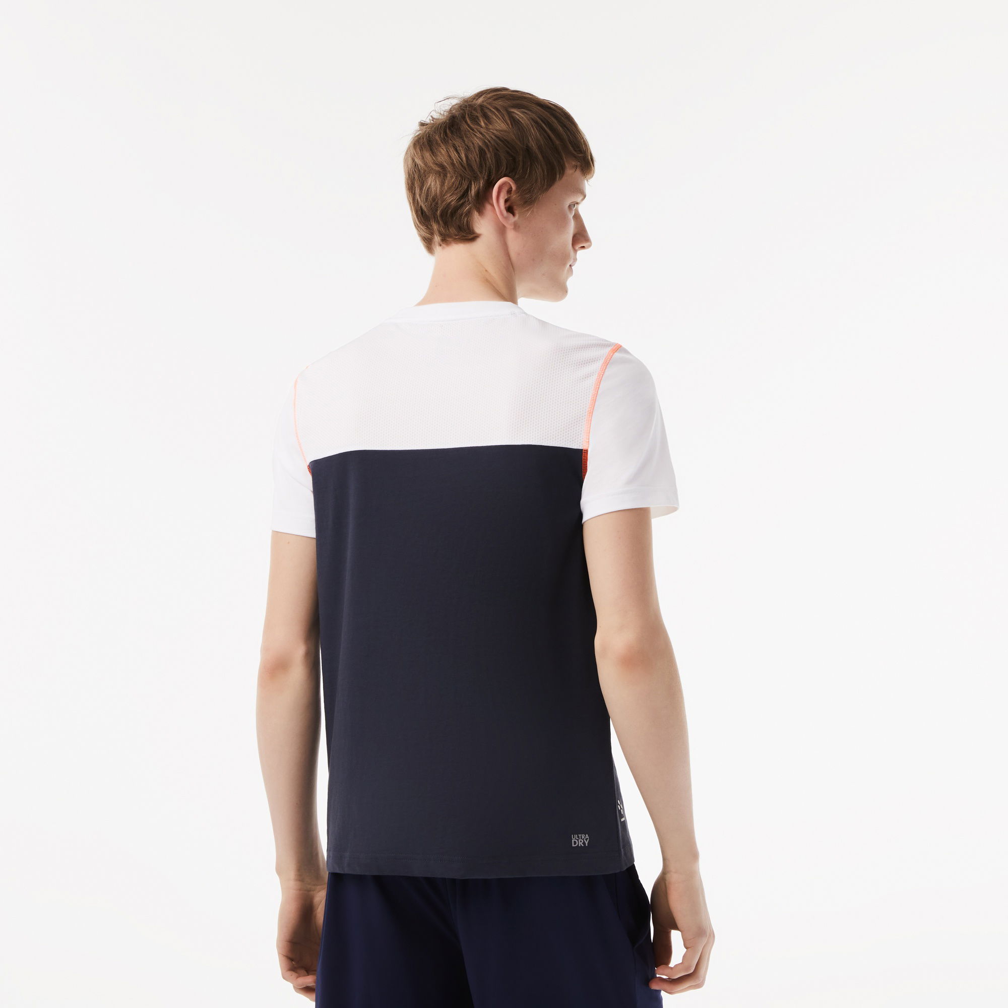 Lacoste SPORT X Daniil Medvedev Erkek Regular Fit Bisiklet Yaka Renk Bloklu Beyaz T-Shirt