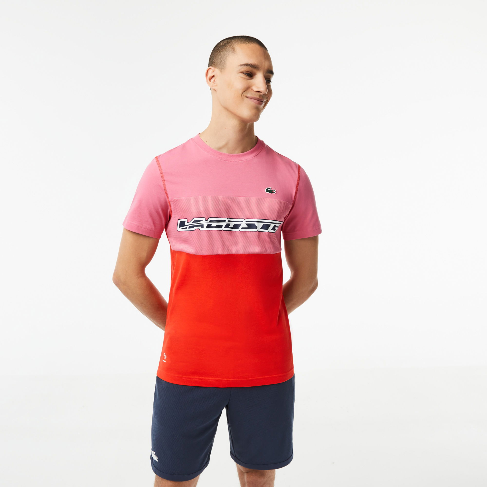 Sport X Daniil Medvedev Pánské tričko Regular Fit Crew Neck Color Blocked Red