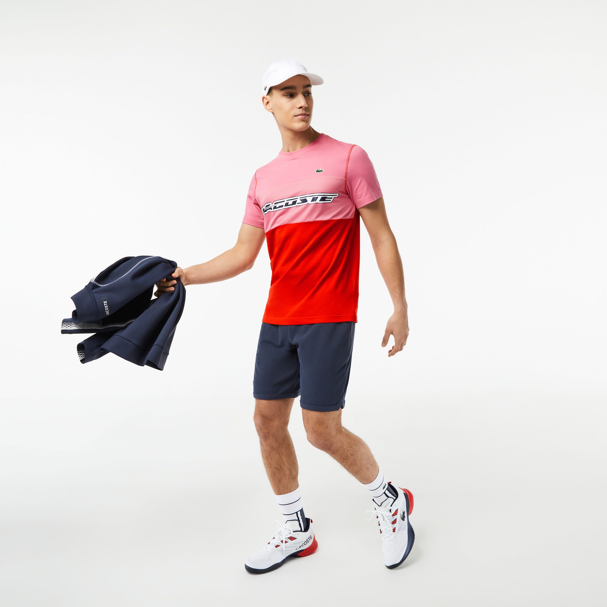 Sport X Daniil Medvedev Pánské tričko Regular Fit Crew Neck Color Blocked Red