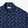 Lacoste Erkek Relaxed Fit Kısa Kollu Desenli Mavi Gömlek