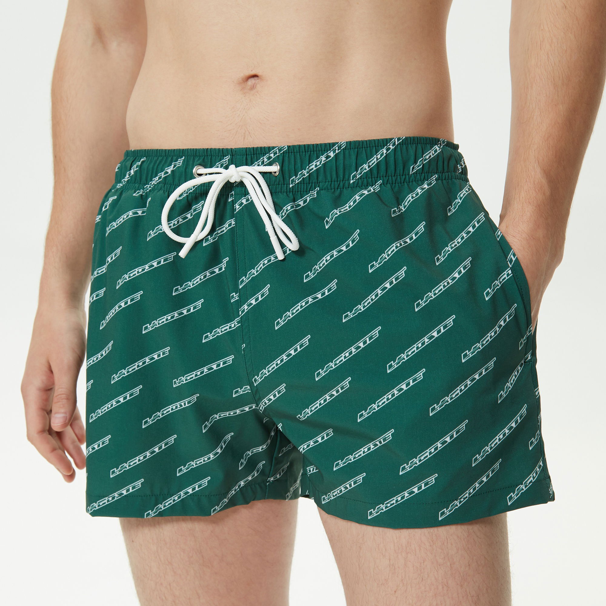 Lacoste Erkek Baskılı Yeşil Mayo Şort