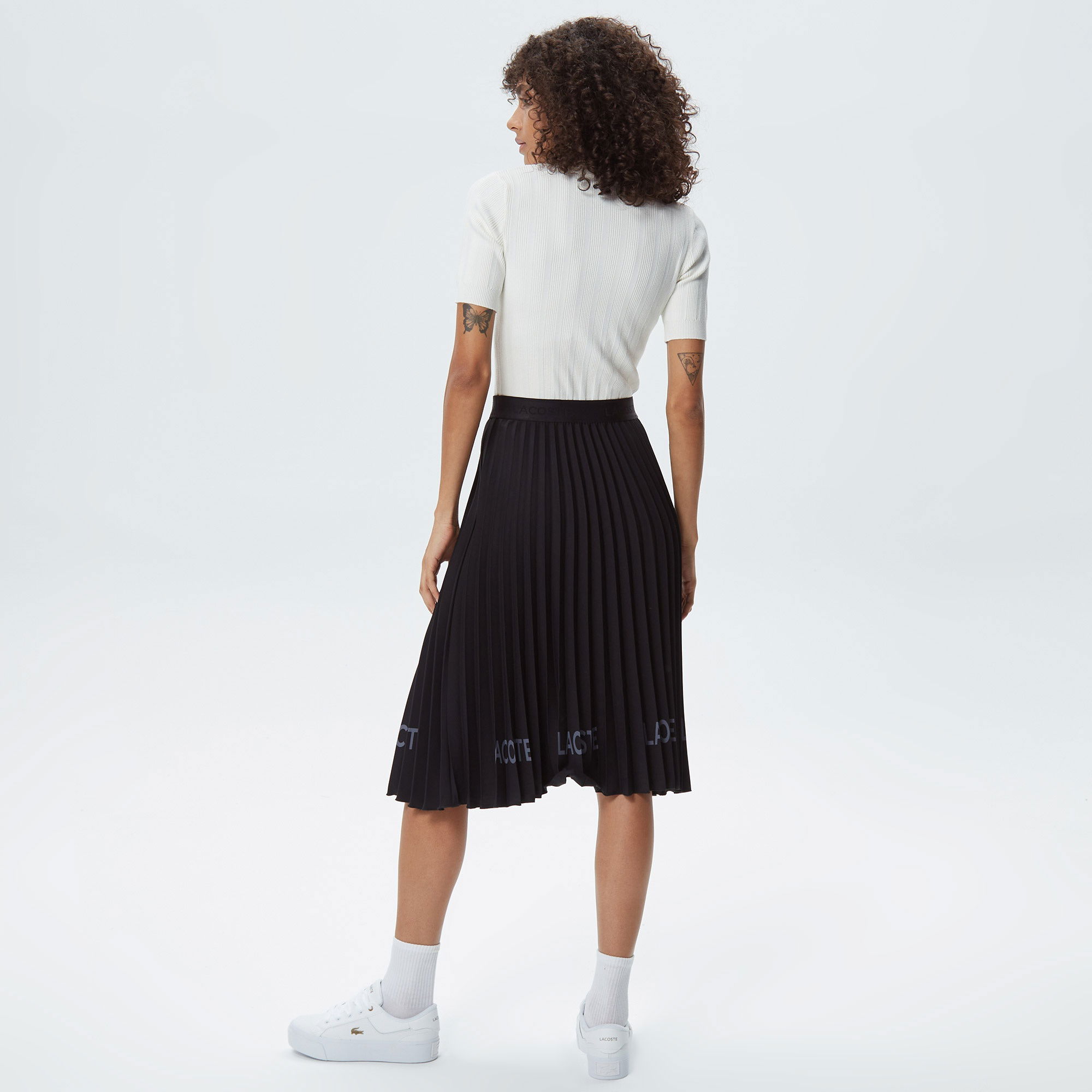 Lacoste Kadın Loose Fit Baskılı Siyah Etek