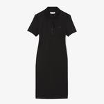 Lacoste Kadın Slim Fit Kısa Kollu Polo Yaka Siyah Elbise