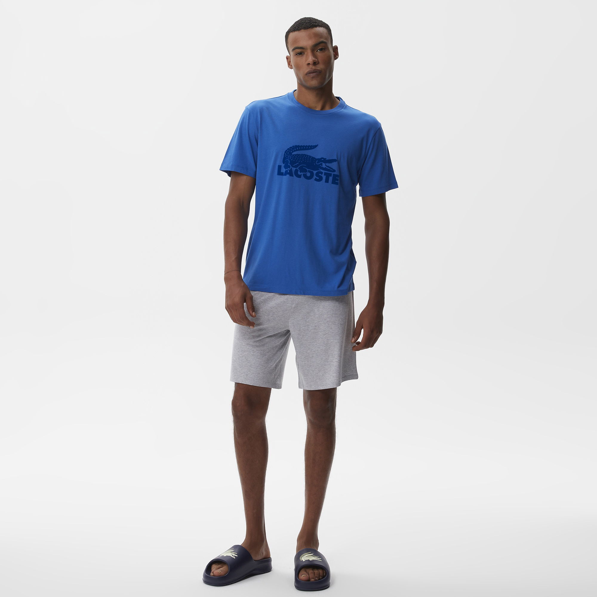 Lacoste Erkek Baskılı Mavi Pijama Takımı