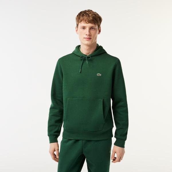 Lacoste Erkek Classic Fit Kapüşonlu Organik Pamuk Yeşil Sweatshirt