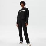 Lacoste Kadın Crop Fit Kapüşonlu Baskılı Siyah Sweatshirt