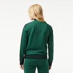 Lacoste Regular Fit Fermuarlı Monogram Kadın Yeşil Sweatshirt