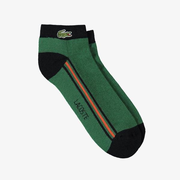 Lacoste Unisex Çizgili Koyu Yeşil Çorap