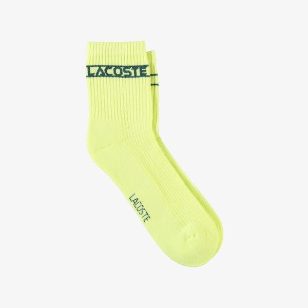 Lacoste Unisex Baskılı Sarı Çorap
