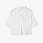 Lacoste Kadın Regular Fit Truvakar Kol V Yaka Beyaz Bluz