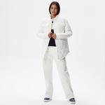 Lacoste Kadın Polo Yaka Kapitone Beyaz Ceket