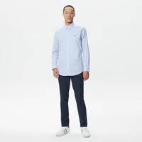Lacoste Erkek Slim Fit Düğmeli Yaka Mavi GömlekT01