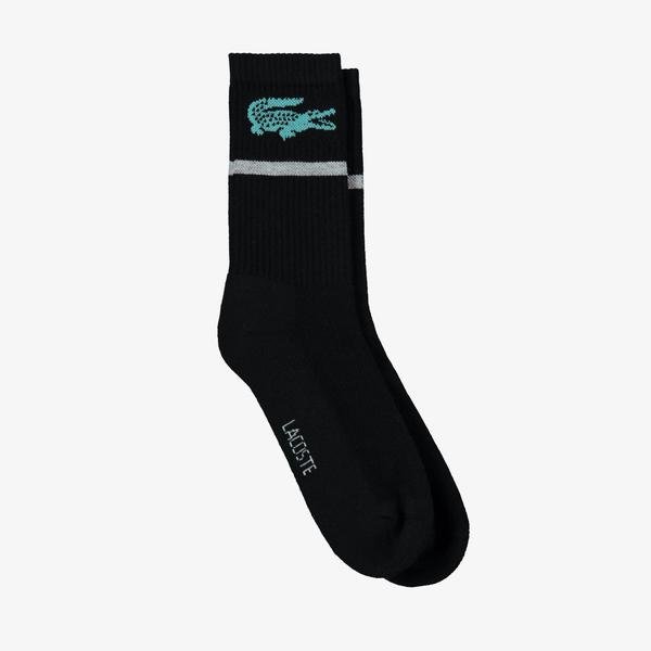 Lacoste Kadın Baskılı Siyah Çorap