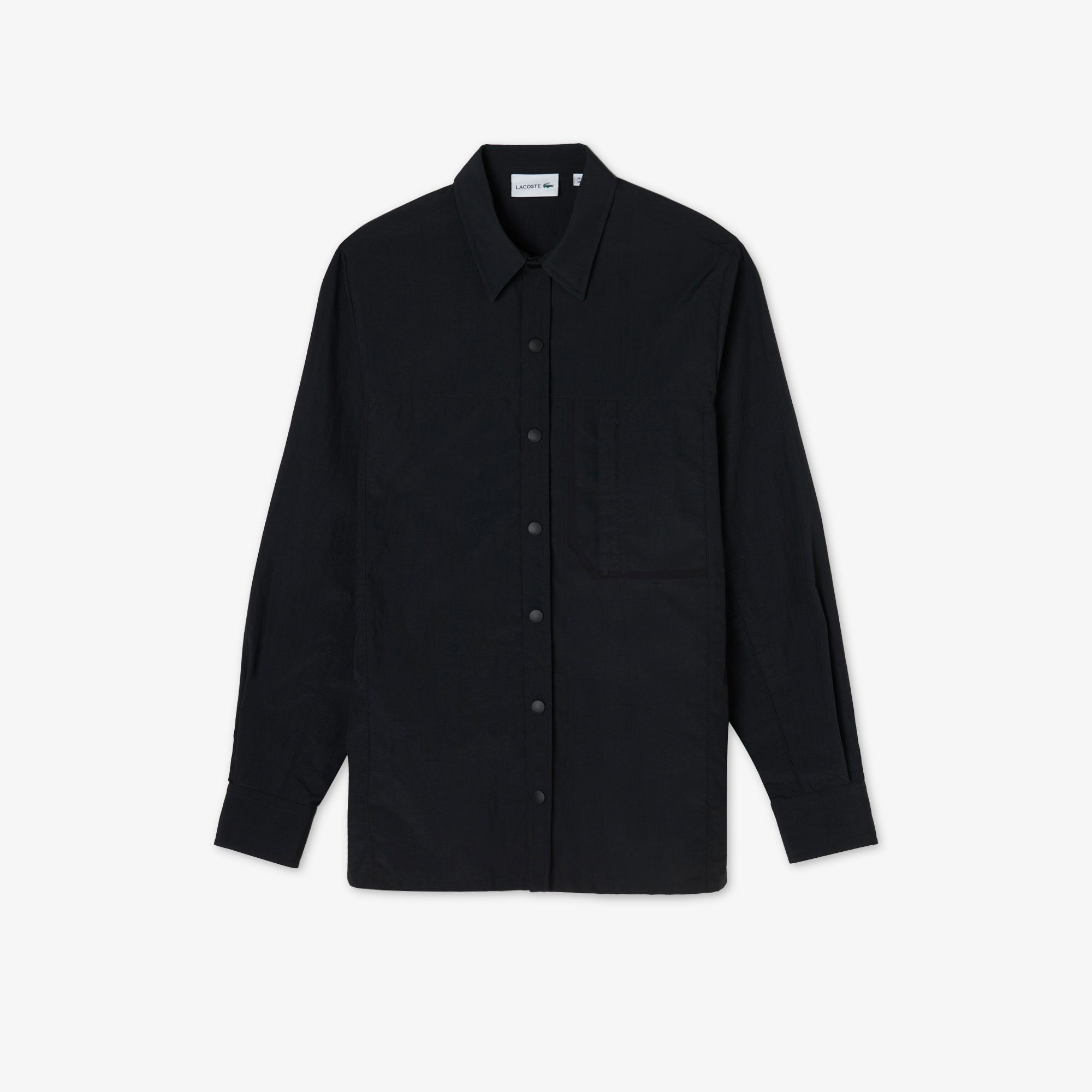 Lacoste Erkek Relaxed Fit Baskılı Siyah Gömlek