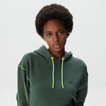 Lacoste Kadın Relaxed Fit Kapüşonlu Renk Bloklu Haki Sweatshirt