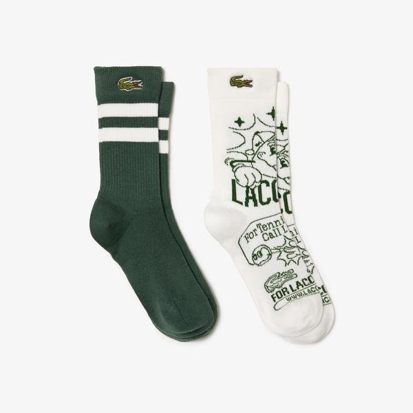 Lacoste Çocuk Baskılı Yeşil Çorap