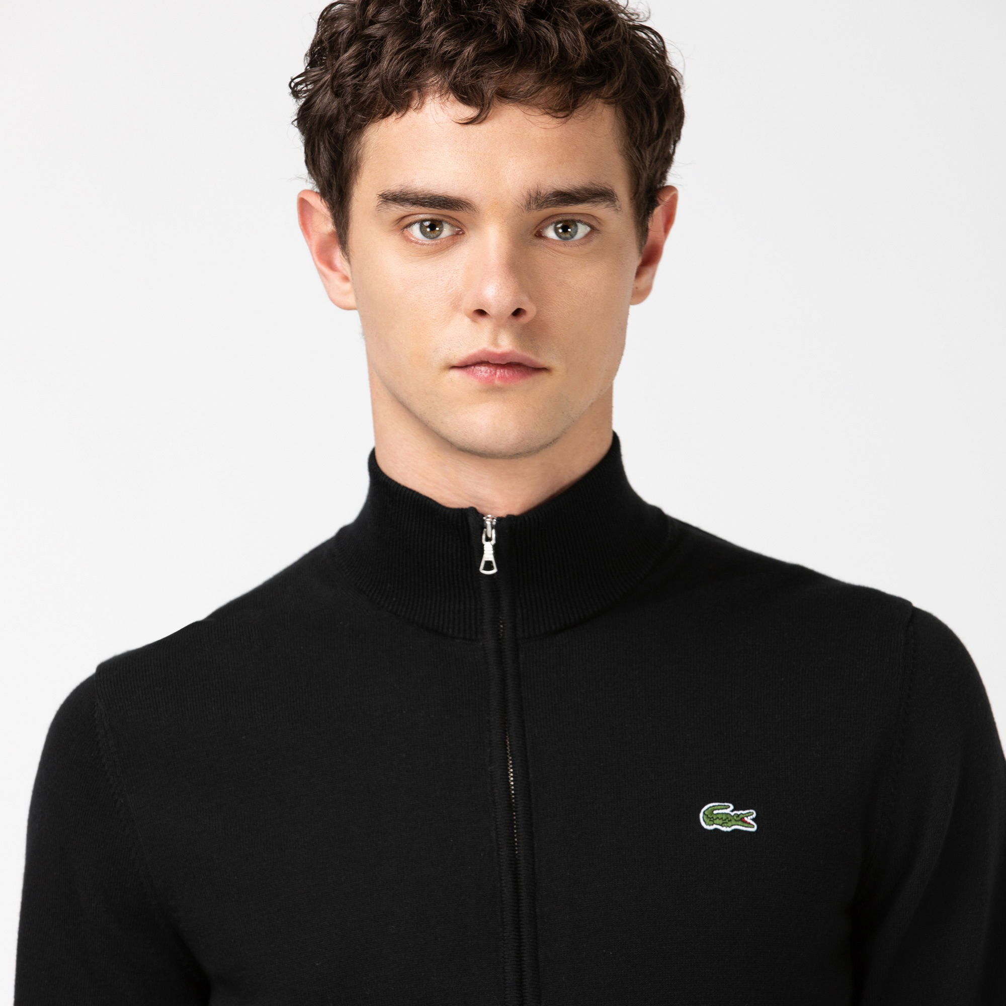 Lacoste Erkek Regular Fit Fermuarlı Organik Pamuk Siyah Hırka