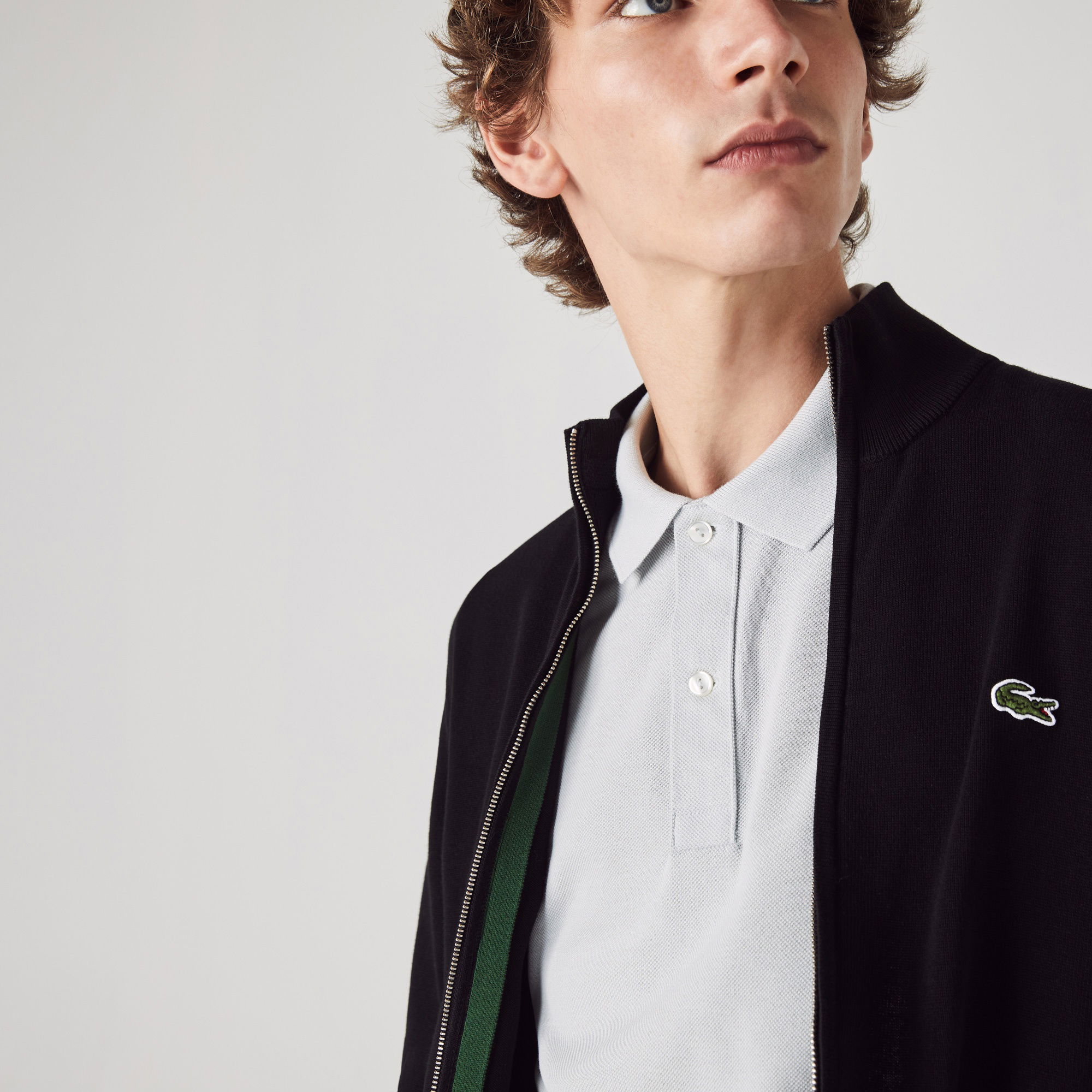 Lacoste Erkek Regular Fit Fermuarlı Organik Pamuk Siyah Hırka